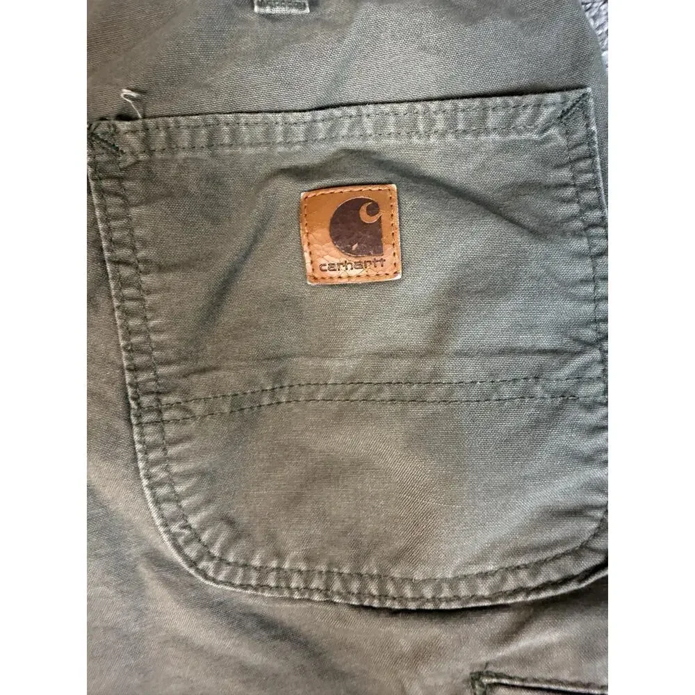 Carhartt Shorts Mens 38 Green Cargo Cotton Canvas Pockets 8 In Inseam Outdoors